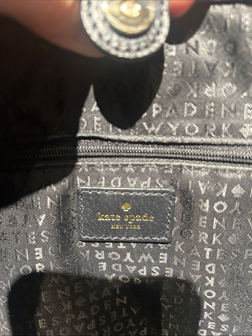Kate Spade Two-Tone Leather Tote in Cream and Black - Picture 9 of 12